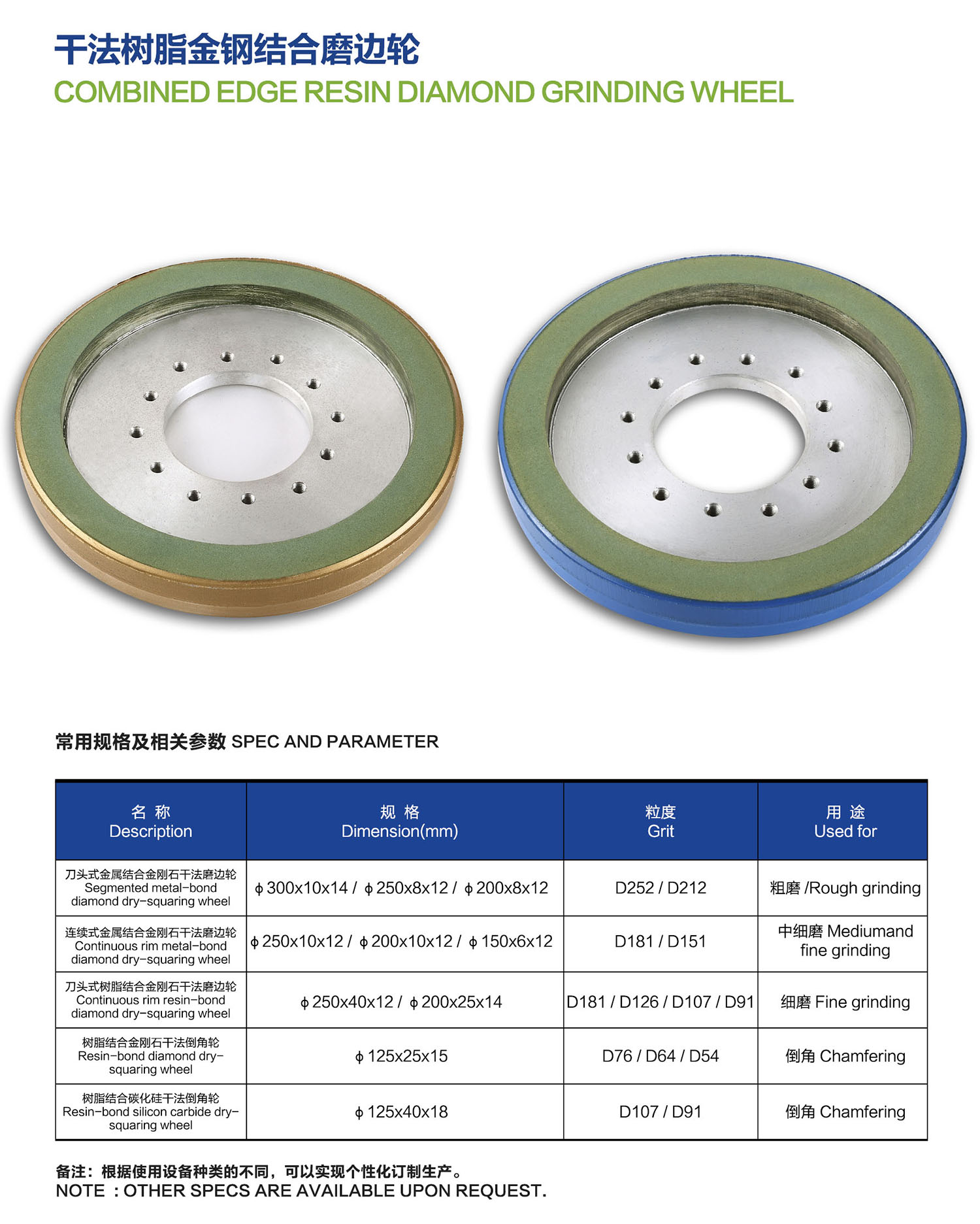 06干法树脂金刚结合磨边轮 Combined Edge Resin Diamond Grinding Wheel.jpg